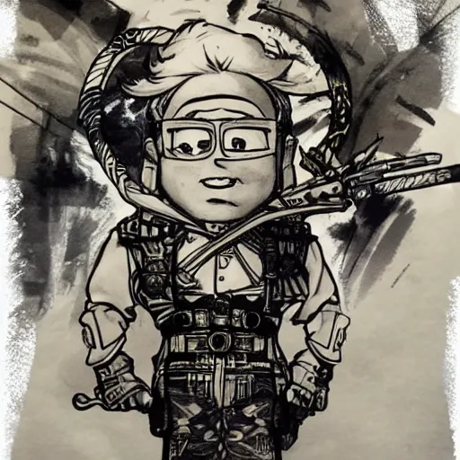 Image similar to beautiful portrait of a minion wearing a fancy naval uniform, concept art by yoji shinkawa, felt tip pen, intricate detail, sharp focus, illustration