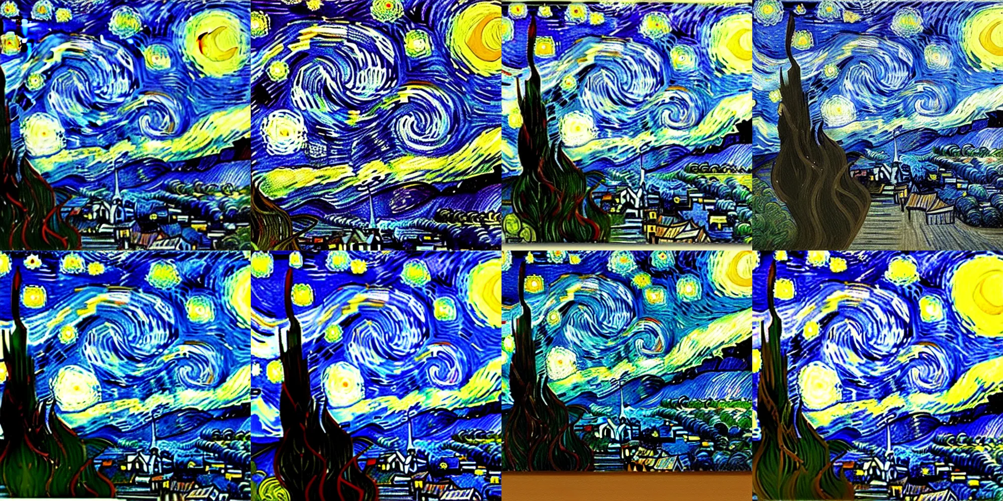 Prompt: a starry night by van gogh