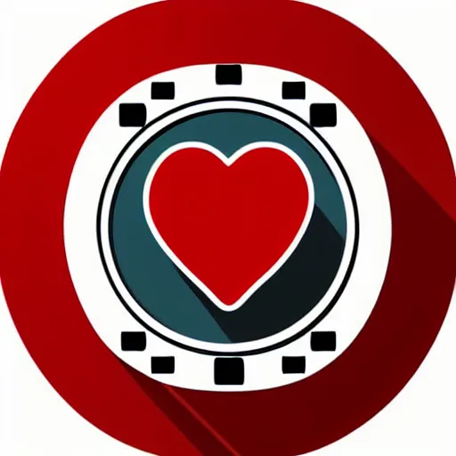 Prompt: a red heart icon. poker icon vector art, icons, minimalistic. no background. solid colors. cell shading, hight contrast, tichk contours, vector