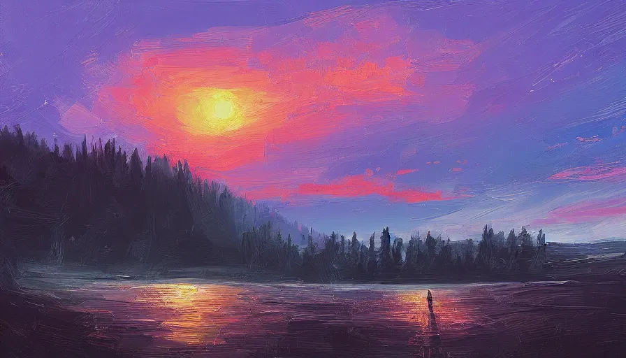 Image similar to landscape in the style of Alena Aenami