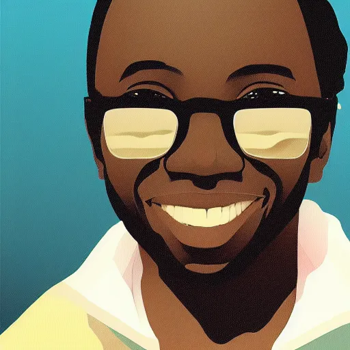 Image similar to curtis mayfield by ilya kuvshinov, rossdraw