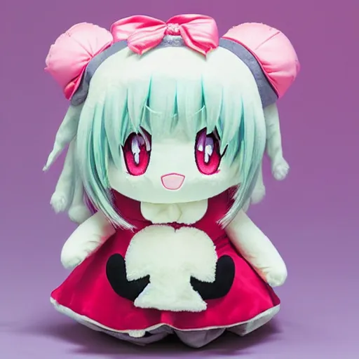 Prompt: cute fumo plush of a girl who is on detox and is experiencing serious sugar withdrawal symptoms, anime girl