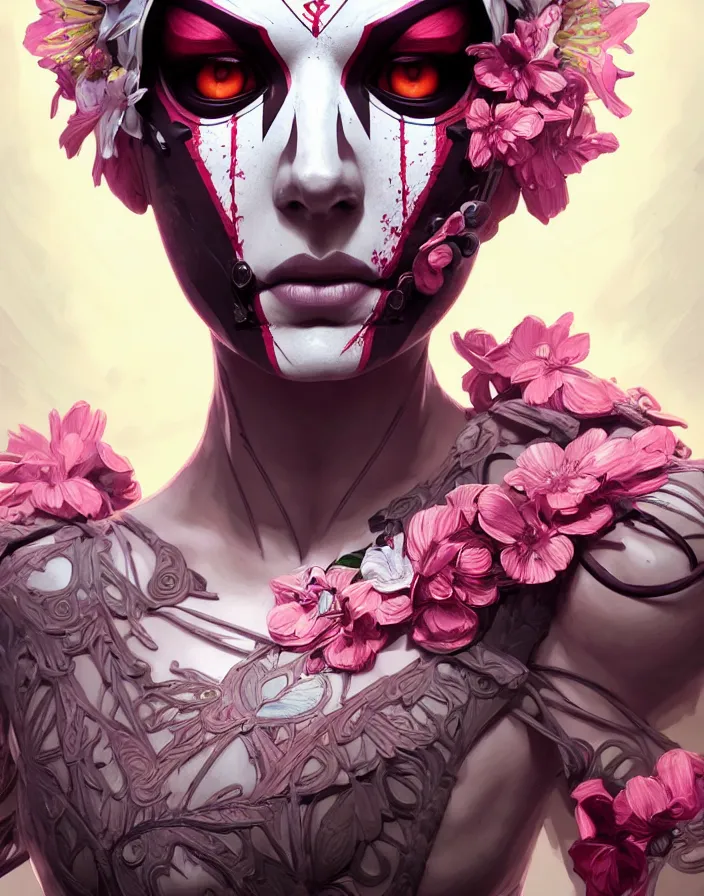 Image similar to symmetry!! portrait of floral! borderlands 3 psycho, intricate, elegant, highly detailed, digital painting, artstation, concept art, smooth, sharp focus, illustration, art by artgerm and greg rutkowski, 8 k