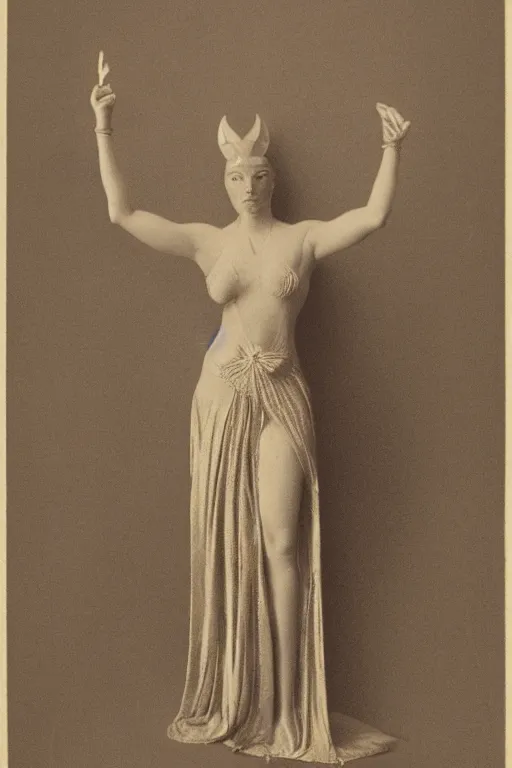 Prompt: she - ra, portrait, full body, symmetrical features, silver iodide, 1 8 8 0 photograph, sepia tone, aged paper, master prime lenses, cinematic