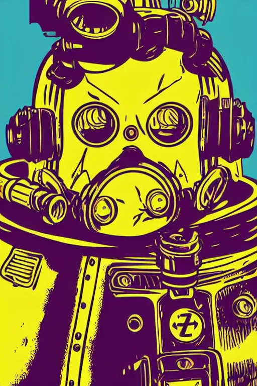 Image similar to fallout 7 6 retro futurist illustration art by butcher billy, sticker, colorful, illustration, highly detailed, simple, smooth and clean vector curves, no jagged lines, vector art, smooth andy warhol style