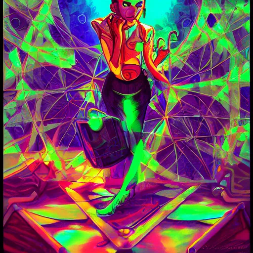 Image similar to skill magic geek inside matrix deepdream radiating a glowing aura stuff loot legends stylized digital illustration video game icon artstation lois van baarle, ilya kuvshinov, rossdraws,