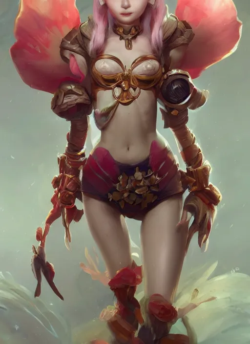 Image similar to poppy, from league of legends, au naturel, hyper detailed, digital art, trending in artstation, cinematic lighting, studio quality, smooth render, unreal engine 5 rendered, octane rendered, art style by klimt and nixeu and ian sprigger and wlop and krenz cushart