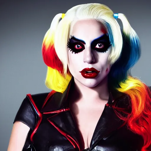 Image similar to Lady Gaga as Harley Quinn 8k hdr