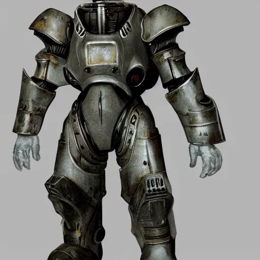 Image similar to fallout 3 concept art power armor render ultra unreal engine 5