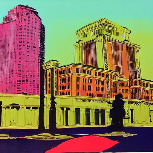 Image similar to a beautiful painting of Columbus Ohio by Andy warhol