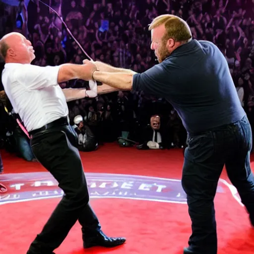 Image similar to alex jones fighting alex jones