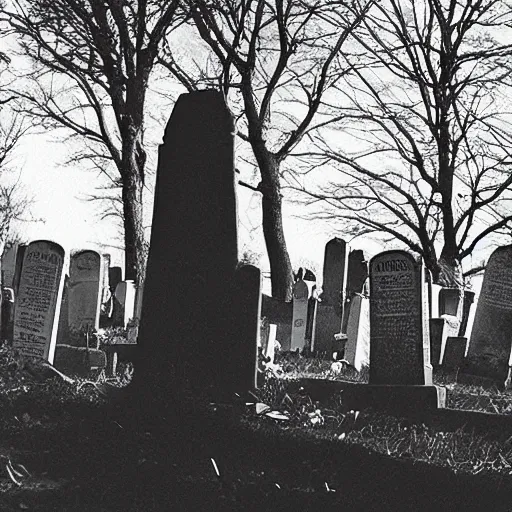 Image similar to “skinwalker lurking in the graveyard”