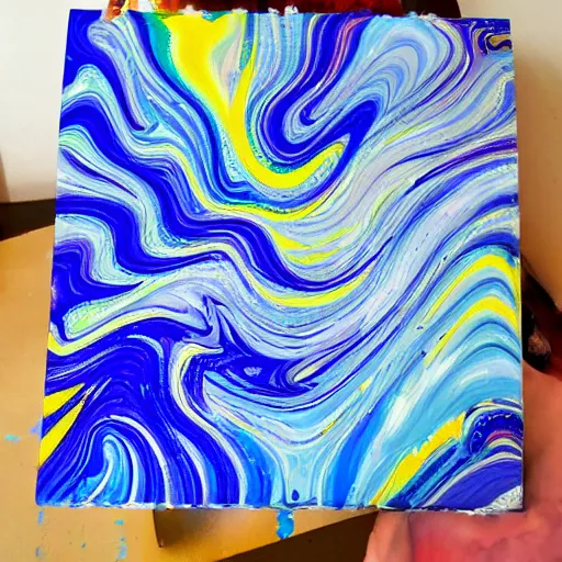 Prompt: acrylic paint marbling by maalavidaa