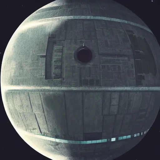 Image similar to earth view of death star, cinematic, hdr, dynamic lighting, pov, detailed lighting, detailed shadows