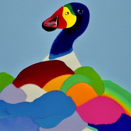 Prompt: rainbow goose