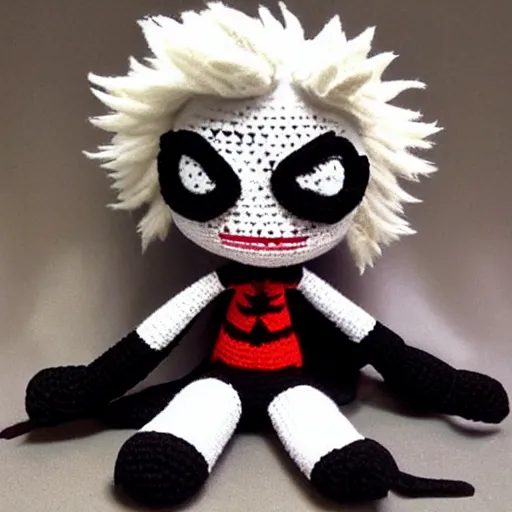 Prompt: cruela de vil as a crochet plush