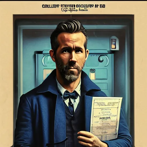 Prompt: ryan reynolds as a rough dirty old man with a scruffy beard in a dark blue trenchcoat as the new doctor who, cinematic, volumetric lighting, f 8 aperture, cinematic eastman 5 3 8 4 film, photorealistic by greg rutkowski, by stanley artgerm, by alphonse mucha