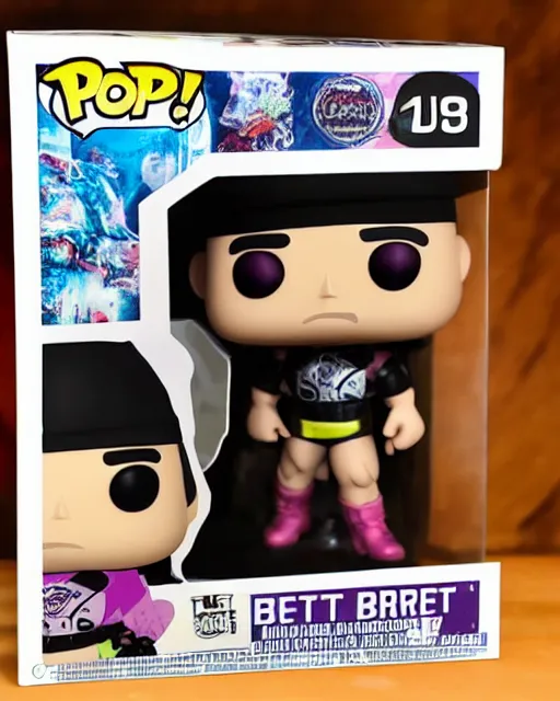 Prompt: Bret Hart Funko Pop. Photographic, photography