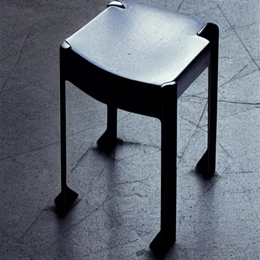 Prompt: the cyberpunk stool by tadao ando