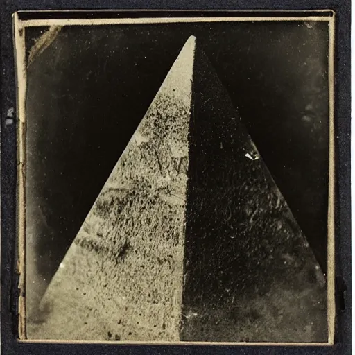 Image similar to tintype photo, upside down pyramids