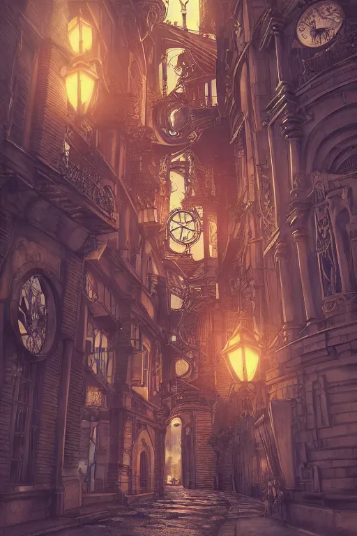 Prompt: steampunk paris, intricate details, realistic shaded , steampunk, highly detailed, artstation, pretty pretty face, illustration by Schuiten, art nouveau, octane render, dynamic light, volumetric light, neon lights, cinematic mood