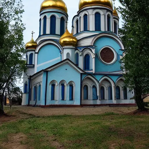 Image similar to tiny home that looks exactly like st volodymyr's cathedral.