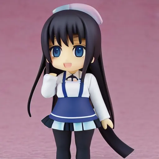 Image similar to character portrait of a singular kawaii chibi in the sytle of kyoto animation, in simple background, nendoroid eyes, cel, flat painting