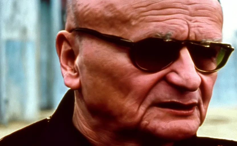 Image similar to Old Karol Wojtyła in a still from the movie Full Metal Jacket (1987), 4k, high quality