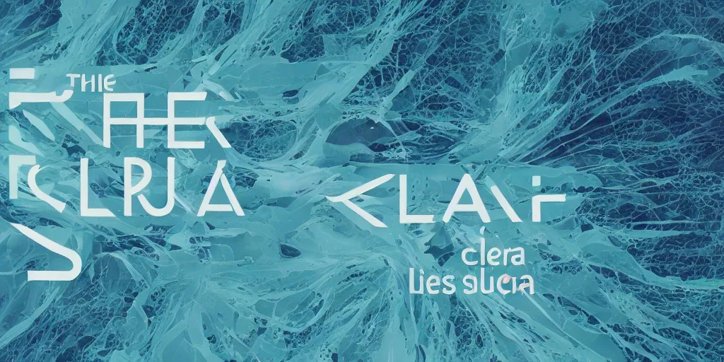 Prompt: the words cerulean sea in super slick futuristic typeface