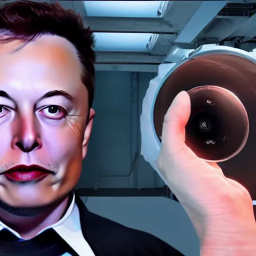 Prompt: a 3d model of Elon Musk in Unreal Engine, graphics