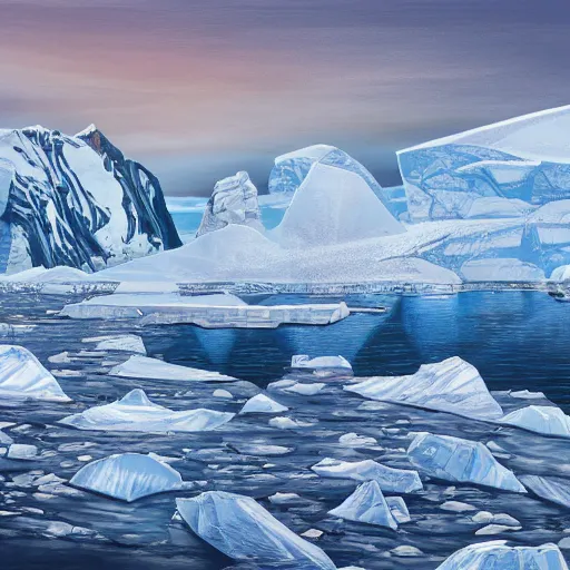 Image similar to Antarctica dynamic lighting, cinematic, establishing shot, extremely high detail, photo realistic, cinematic lighting, oil painting, intricate line drawings, 8k resolution