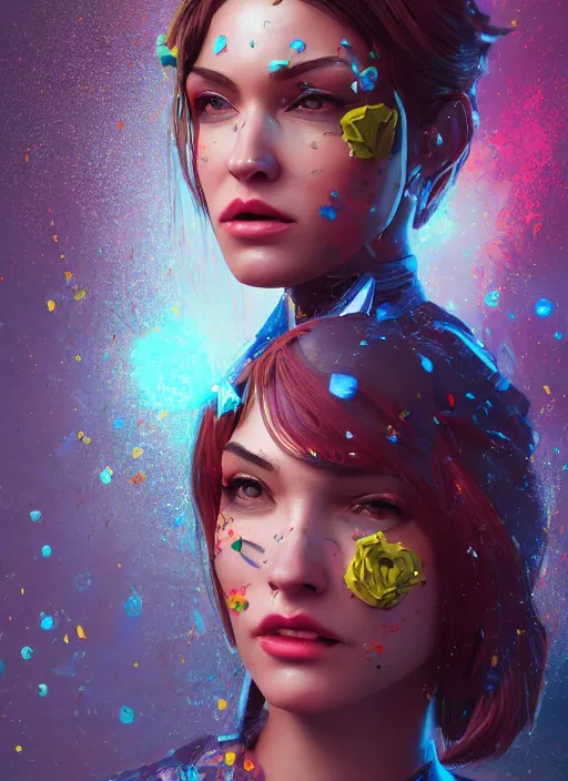 Image similar to An epic fantastic realism comic book style portrait painting of the most beautiful woman in the universe, flowers rain everywhere, fisheye lens, Apex Legends Concept Art, unreal 5, DAZ, hyperrealistic, octane render, cosplay, RPG portrait, dynamic lighting