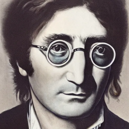 Prompt: romanticera portrait of john lennon