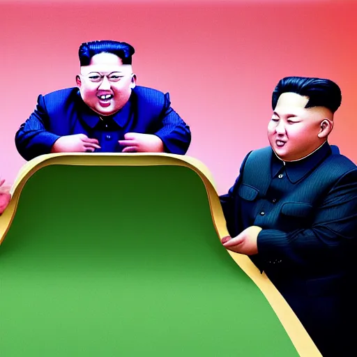 Prompt: kim jong un on a green screen, photography,