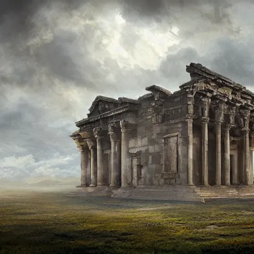 Prompt: a majestic and ancient library among the clouds, matte oil painting, ultra HD, pleasant