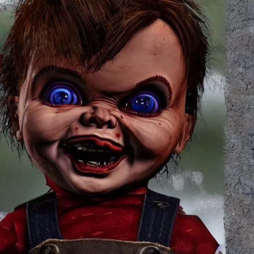 Image similar to Chucky the doll in red dead redemption 2 4K detail