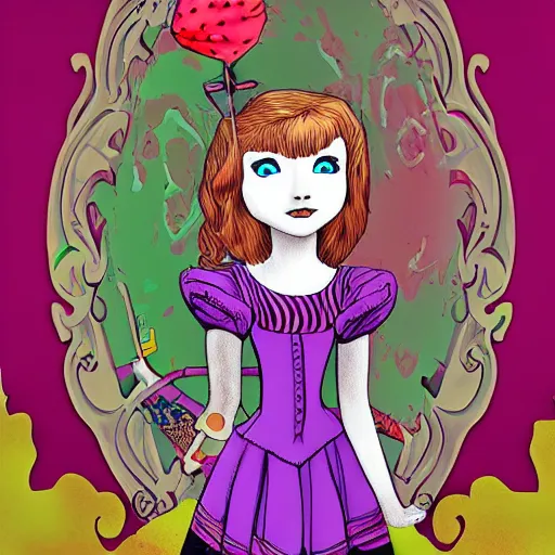 Prompt: alice in wonderland, digital art