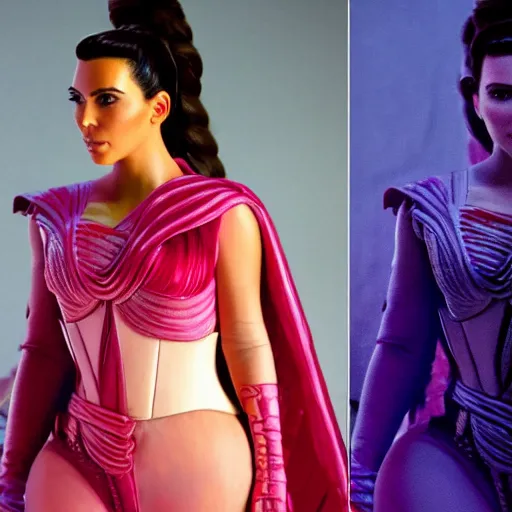 Image similar to kim kardashian as princess padme in star wars episode 3, 8k resolution, full HD, cinematic lighting, award winning, anatomically correct