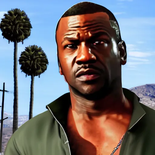 Prompt: a photo of Dwayne Jonson as a GTA 5 cutscene effect,