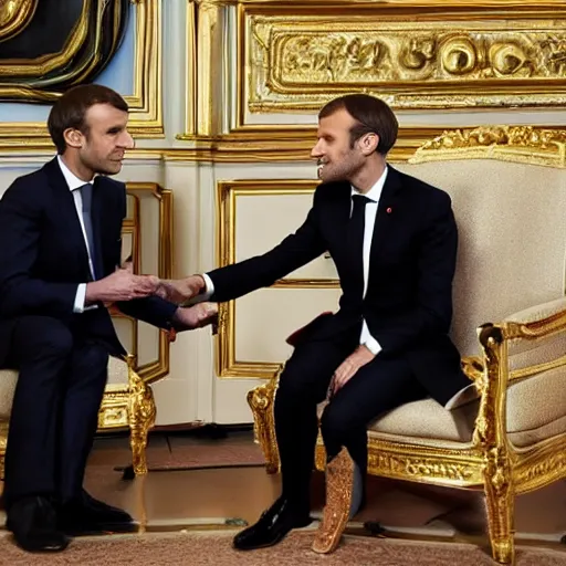 Image similar to Emmanuel Macron having a meeting with reptiles, reptiles, reptiles, reptiles, dramatic lighting, dark image, photography, masterpiece