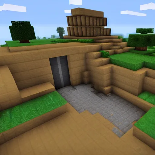 Image similar to the most aesthetically pleasing Minecraft fallout shelter, rtx on, high resolution, gaming