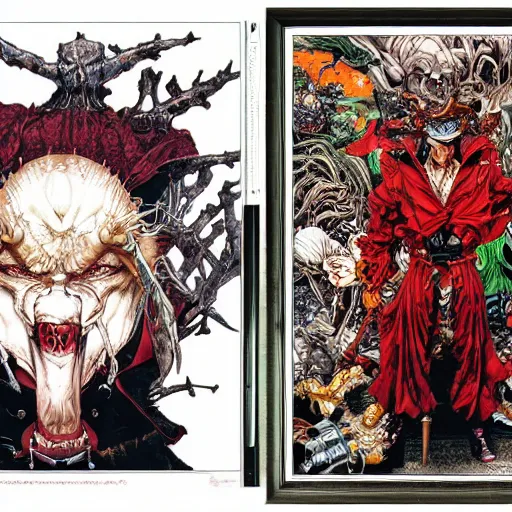 Image similar to portrait of crazy spawn the violator, symmetrical, by yoichi hatakenaka, masamune shirow, josan gonzales and dan mumford, ayami kojima, takato yamamoto, barclay shaw, karol bak, yukito kishiro