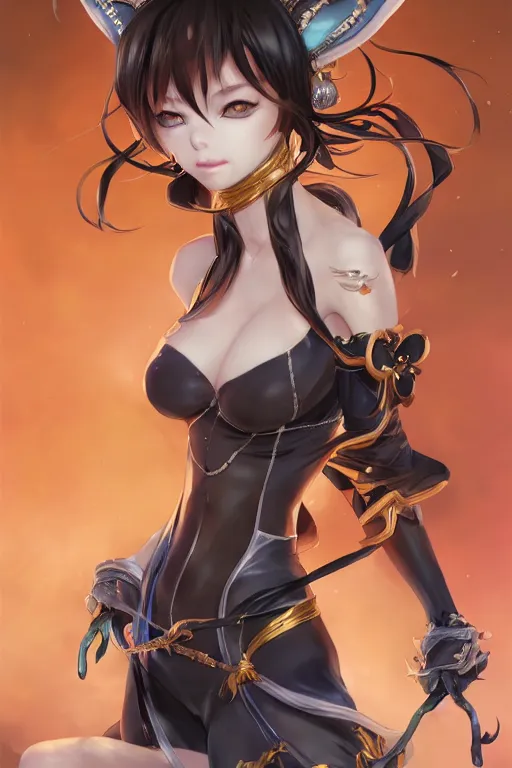 Image similar to cat girl in a blade and soul spinoff artbook rendered by the artist Taran Fiddler, Joe Madureira,Nadezhda Tikhomirova, Jiyun Chae, Lê Long, trending on Artstation by Hyung tae Kim, artbook, Stanley Artgerm Lau, WLOP, Rossdraws , James Gurney