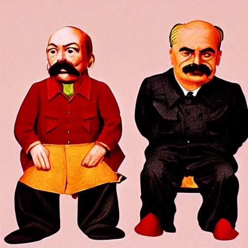 Image similar to lenin and stalin as muppets