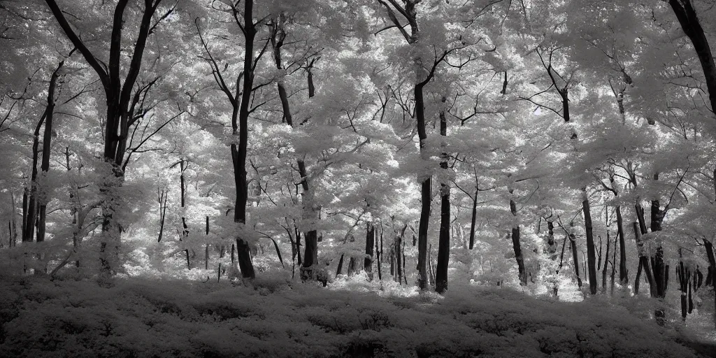 Prompt: colorful infrared photography of a forest, ir 5 5 0 nm, kolari