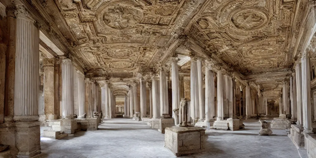 Image similar to enormous roman palace, opulent