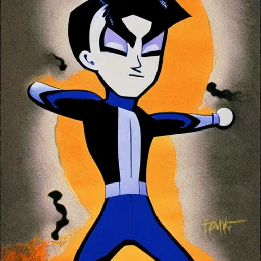 Image similar to danny phantom by frank miller, 8 0's airbrushed comic book art, in the style of frank miller, gritty dark graphic novel