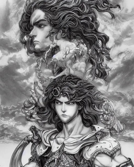 Image similar to the gods of olympus, baroque style, elegant, beautiful, mesmerizing, concept art, highly detailed, artstation, behance, deviantart, inspired by innocent manga, inspired by castlevania concept art, trending, ayami kojima, shinichi sakamoto