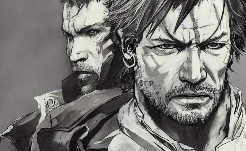 Image similar to yoji shinkawa drawing of arthur morgan,