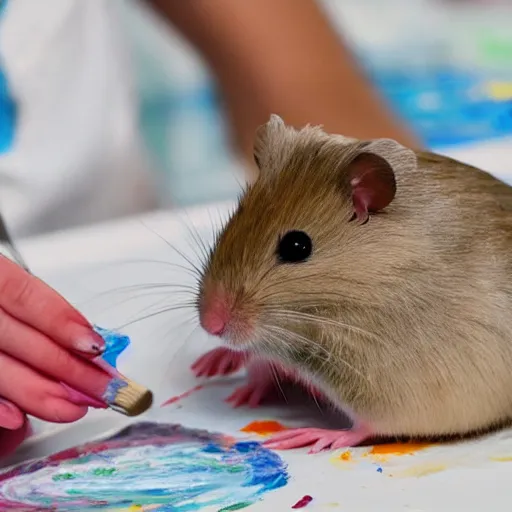 Image similar to the hamster being painted